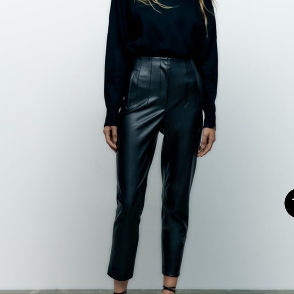 NWT FAUX LEATHER PANTS - Picture 2 of 10